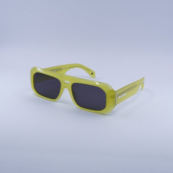 Palm Angels PERI102 WILLOW 1807 Sunglasses Yellow Rectangle Frame, Grey Lenses - Picture 1 of 11